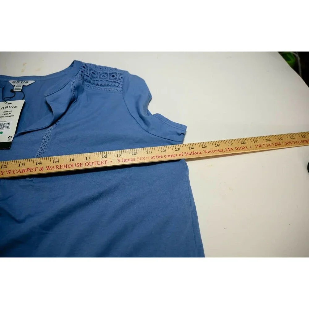 Orvis Classic Collection Shirt XL New Anna Crochet Top Short Sleeve - Picture 6 of 7